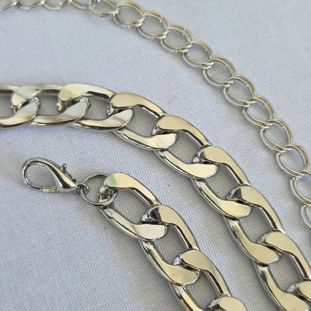Silver Cuban Link Chain Belt